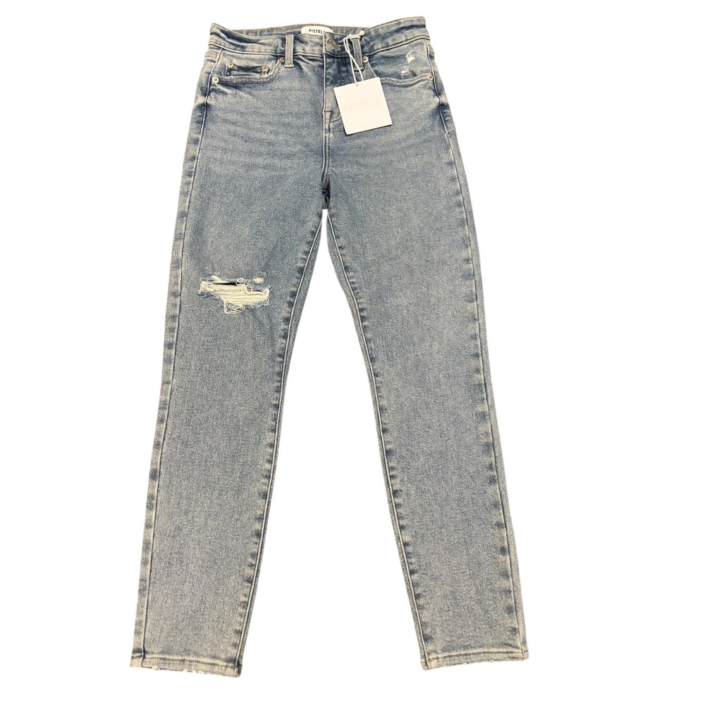 Pistola Aline High Rise Skinny‎ Jeans Size 26 Light Wash Distressed Denim NWT